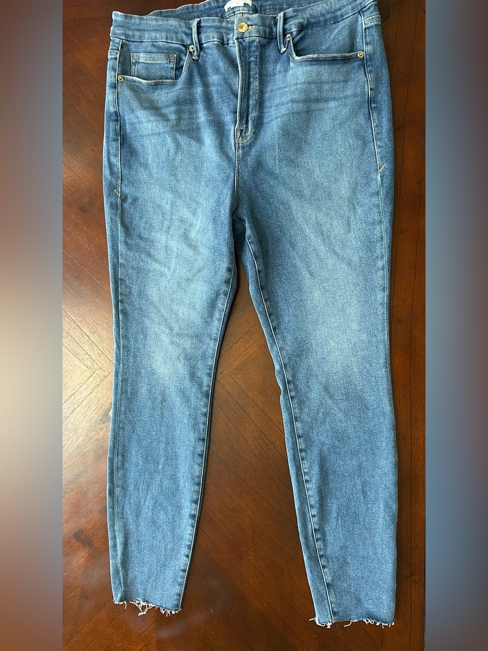 Good American Slim Straight Blue Denim Jeans size 18